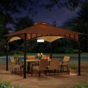Tonnelle de jardin Lauro 340x340cm en acier effet bois et polyester - Sunjoy