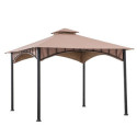 Tonnelle de jardin Lauro 340x340cm en acier effet bois et polyester - Sunjoy