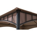 Tonnelle de jardin Lauro 340x340cm en acier effet bois et polyester - Sunjoy