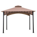 Tonnelle de jardin Lauro 340x340cm en acier effet bois et polyester - Sunjoy