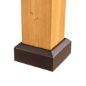 Tonnelle de jardin Rapi 273x273cm en bois massif, acier et polycarbonate marron - Sunjoy
