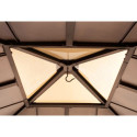Tonnelle de jardin Rapi 273x273cm en bois massif, acier et polycarbonate marron - Sunjoy