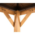 Tonnelle de jardin Rapi 273x273cm en bois massif, acier et polycarbonate marron - Sunjoy