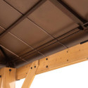 Tonnelle de jardin Rapi 273x273cm en bois massif, acier et polycarbonate marron - Sunjoy