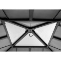 Tonnelle de jardin Rapi 273x273cm en bois massif, acier et polycarbonate anthracite - Sunjoy