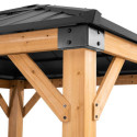 Tonnelle de jardin Rapi 273x273cm en bois massif, acier et polycarbonate anthracite - Sunjoy