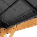 Tonnelle de jardin Rapi 273x273cm en bois massif, acier et polycarbonate anthracite - Sunjoy