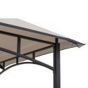 Tonnelle pour barbecue Linas 244x152cm en acier thermolaqué noir et toit en tissu gris - Sunjoy