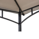 Tonnelle pour barbecue Linas 244x152cm en acier thermolaqué noir et toit en tissu gris - Sunjoy