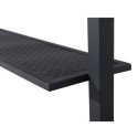Tonnelle pour barbecue Linas 244x152cm en acier thermolaqué noir et toit en tissu gris - Sunjoy