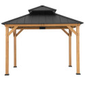 Tonnelle de jardin Kaps 330x330cm en bois massif et acier anthracite - Sunjoy