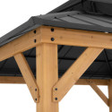 Tonnelle de jardin Kaps 330x330cm en bois massif et acier anthracite - Sunjoy