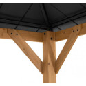 Tonnelle de jardin Kaps 330x330cm en bois massif et acier anthracite - Sunjoy