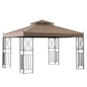 Tonnelle de jardin Aneto 300x360cm en acier thermolaqué marron et polyester - Sunjoy