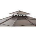 Tonnelle de jardin Paps 335x335cm en bois massif et acier marron - Sunjoy