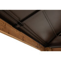 Tonnelle de jardin Paps 335x335cm en bois massif et acier marron - Sunjoy