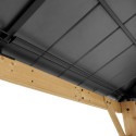 Tonnelle de jardin Bruri 335x393 cm en bois massif, acier et polycarbonate marron - Sunjoy