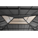 Tonnelle de jardin Ernir 393x452cm en bois massif, acier et polycarbonate anthracite - Sunjoy
