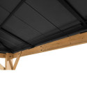 Tonnelle de jardin Ernir 393x452cm en bois massif, acier et polycarbonate anthracite - Sunjoy