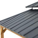 Tonnelle de jardin Rimo 390x450cm en bois massif et toit en acier anthracite - Sunjoy
