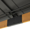 Tonnelle de jardin Rimo 390x450cm en bois massif et toit en acier anthracite - Sunjoy