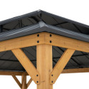 Tonnelle de jardin Rimo 390x450cm en bois massif et toit en acier anthracite - Sunjoy