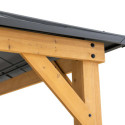 Tonnelle de jardin Rimo 390x450cm en bois massif et toit en acier anthracite - Sunjoy
