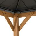 Tonnelle de jardin Rimo 390x450cm en bois massif et toit en acier anthracite - Sunjoy