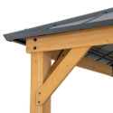Tonnelle de jardin Rimo 390x450cm en bois massif et toit en acier anthracite - Sunjoy