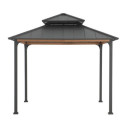 Tonnelle de jardin Pasu 300x300cm en acier thermolaqué anthracite - Sunjoy