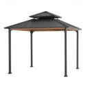 Tonnelle de jardin Pasu 300x300cm en acier thermolaqué anthracite - Sunjoy
