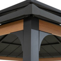 Tonnelle de jardin Pasu 300x300cm en acier thermolaqué anthracite - Sunjoy