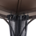 Tonnelle de jardin Kaldi 366x307cm en acier thermolaqué noir et toit marron - Sunjoy