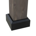 Tonnelle de jardin Risy 390x450cm en bois massif gris et toit en acier noir - Sunjoy
