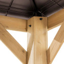 Tonnelle de jardin Pirin 336x336cm en bois massif, acier marron et polycarbonate - Sunjoy