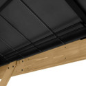 Tonnelle de jardin Pirin 336x336cm en bois massif, acier marron et polycarbonate - Sunjoy