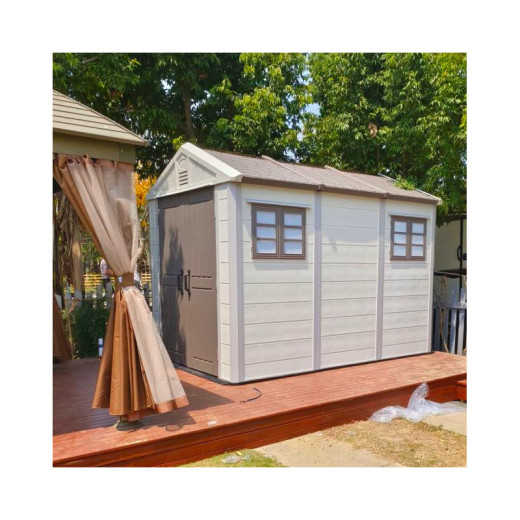 Abri de jardin en HDPE SunLife beige 7,17m² + plancher - Jôbu