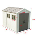 Abri de jardin en HDPE SunLife beige 7,17m² + plancher - Jôbu