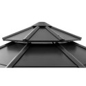 Tonnelle de jardin Eggi 395x395cm en bois massif et toit en acier anthracite - Sunjoy