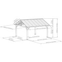 Tonnelle de jardin Rebra 404x465cm en bois massif et acier anthracite - Sunjoy