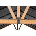 Tonnelle de jardin Rebra 404x465cm en bois massif et acier anthracite - Sunjoy