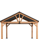 Tonnelle de jardin 335x399cm Todi en bois massif et acier anthracite - Sunjoy