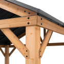 Tonnelle de jardin 335x399cm Todi en bois massif et acier anthracite - Sunjoy