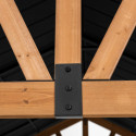 Tonnelle de jardin 335x399cm Todi en bois massif et acier anthracite - Sunjoy