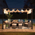 Pergola Giona 277x363cm en acier thermolaqué noir - Sunjoy