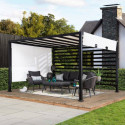 Pergola Oeta 304x372cm en acier thermolaqué noir - Sunjoy