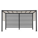 Pergola Oeta 304x372cm en acier thermolaqué noir - Sunjoy