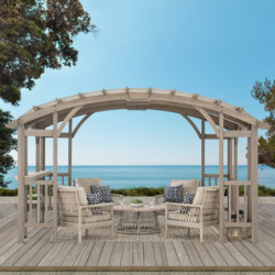 Pergola Dajti 427x305cm en bois massif avec couverture - Sunjoy