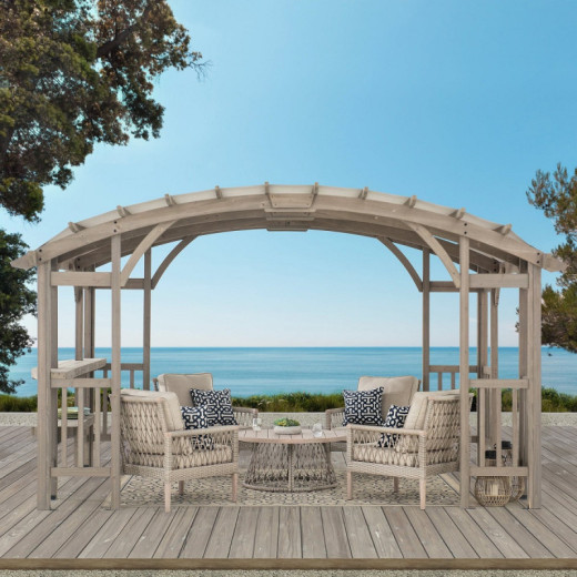 Pergola Dajti 427x305cm en bois massif avec couverture - Sunjoy