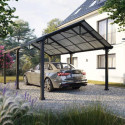 Carport 1 voiture Eiger 367x610cm en acier thermolaqué anthracite - Sunjoy